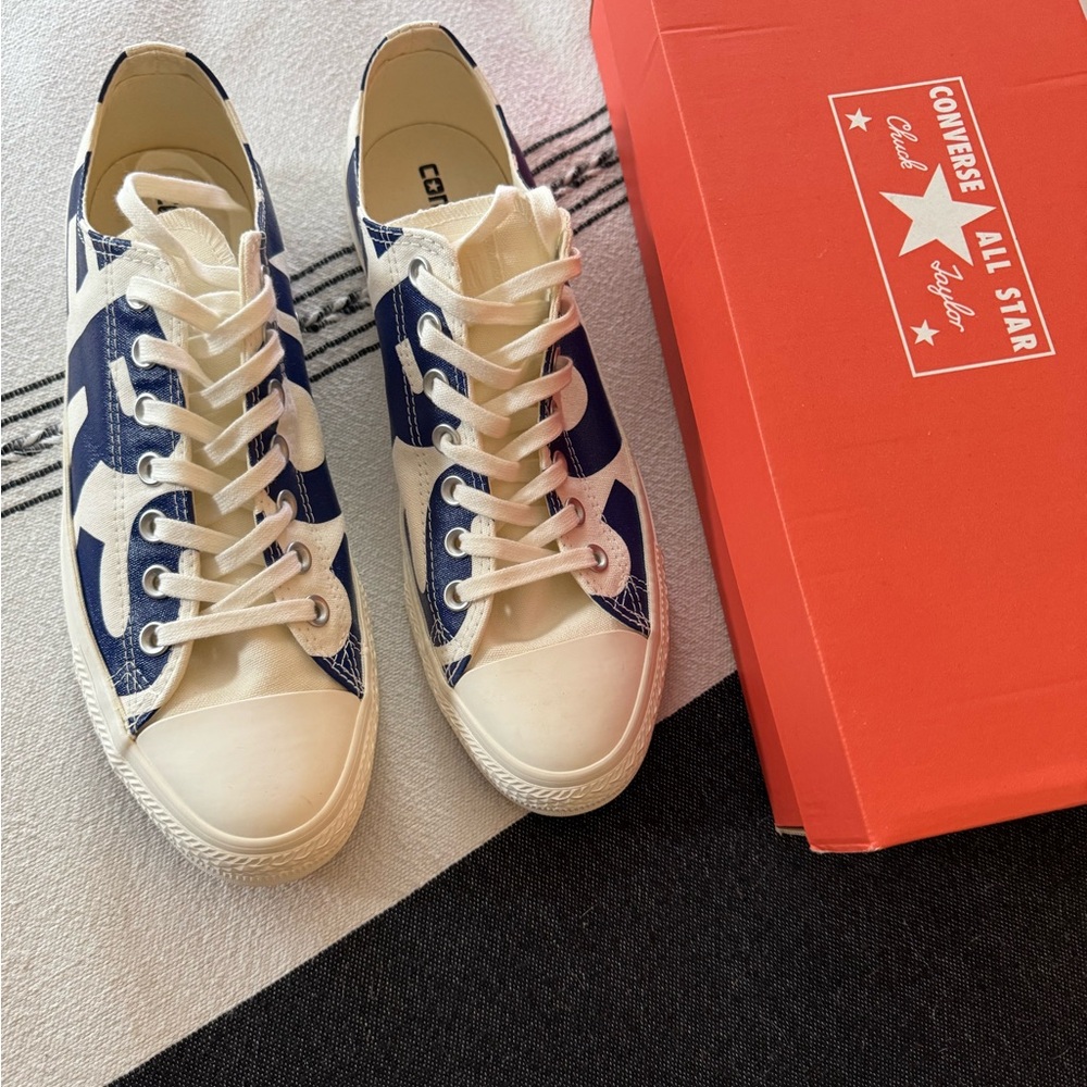 Converse Mens White and Blue Sneakers size 10 - Picture 6 of 8